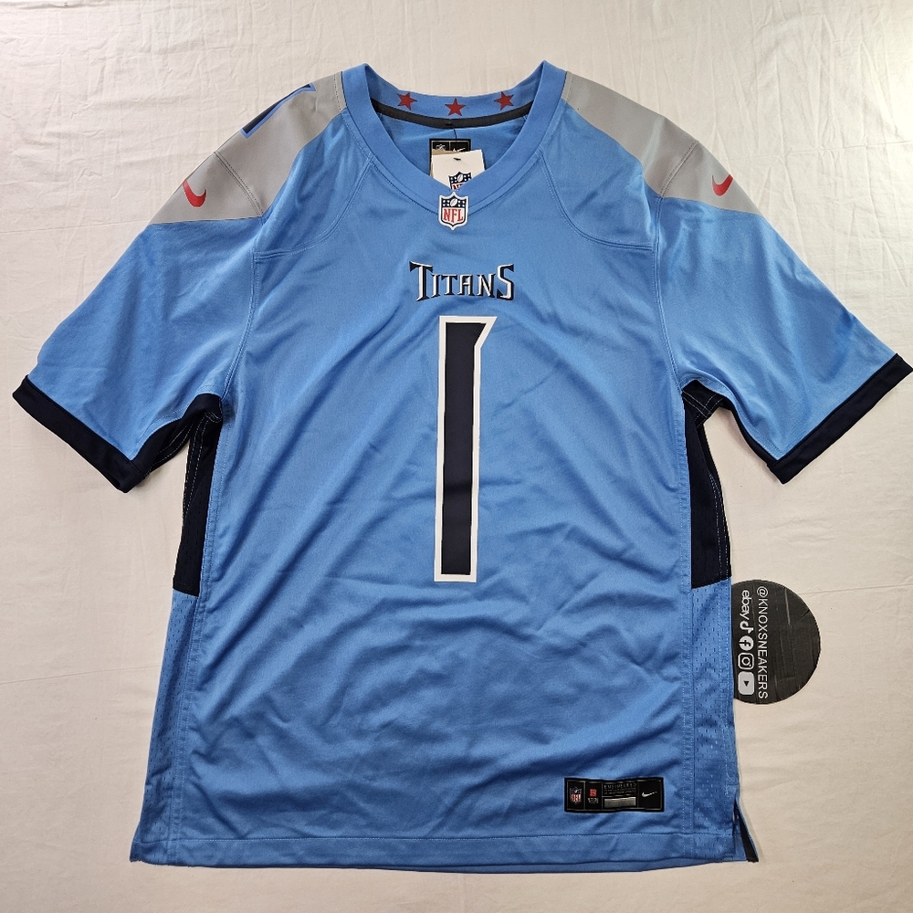 Nike Cam Ward Tennessee Titans Jersey # 1 Light Blue NFL Men's Size Large